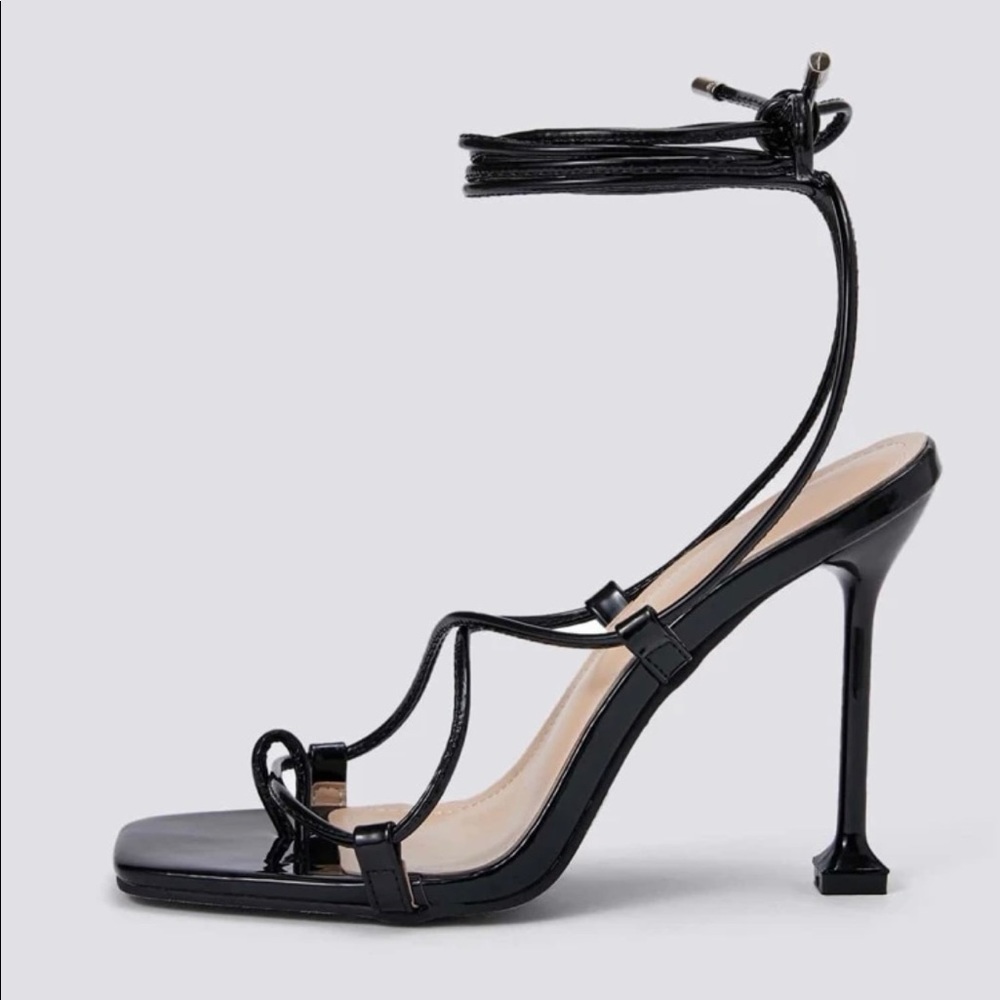 Tie Leg Thong Sandals (Heels)